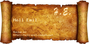 Hell Emil névjegykártya